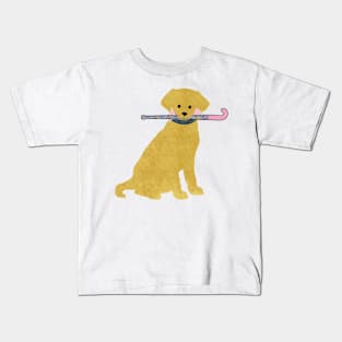 Golden Retriever Preppy Madras Field Hockey Dog Kids T-Shirt